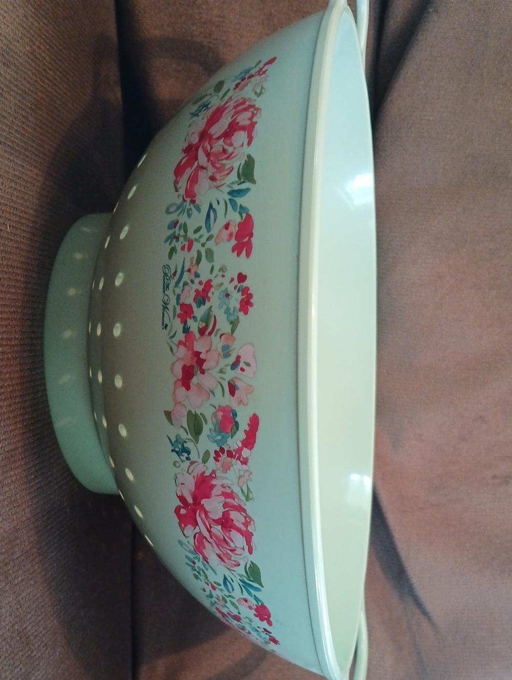 The Pioneer Woman Mint Green Floral Colander